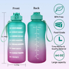 BPA Free Custom Logo Half Gallon PETG Plastic 2.2 Litre Sport Water Bottle with Time Marker