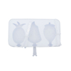 Silicone Ice Pop Molds Ice Cream Bar Mold Fruit Shape 3 Pieces Popsicle Molds with Plastic Sticks