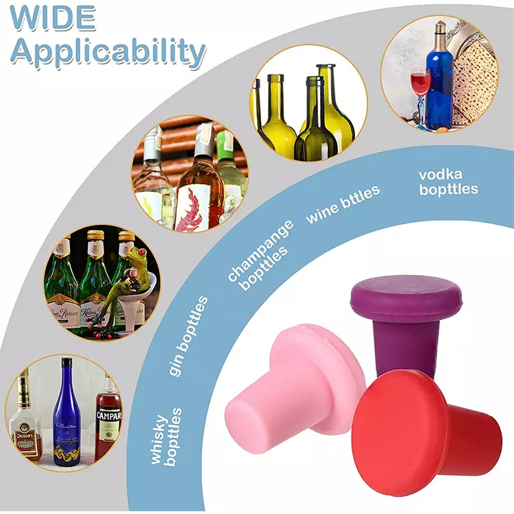 Reusable Glass Bottle Stopper Beverage Beer Champagne Wine Saver for Keep Fresh Silicone Wine Stoppers