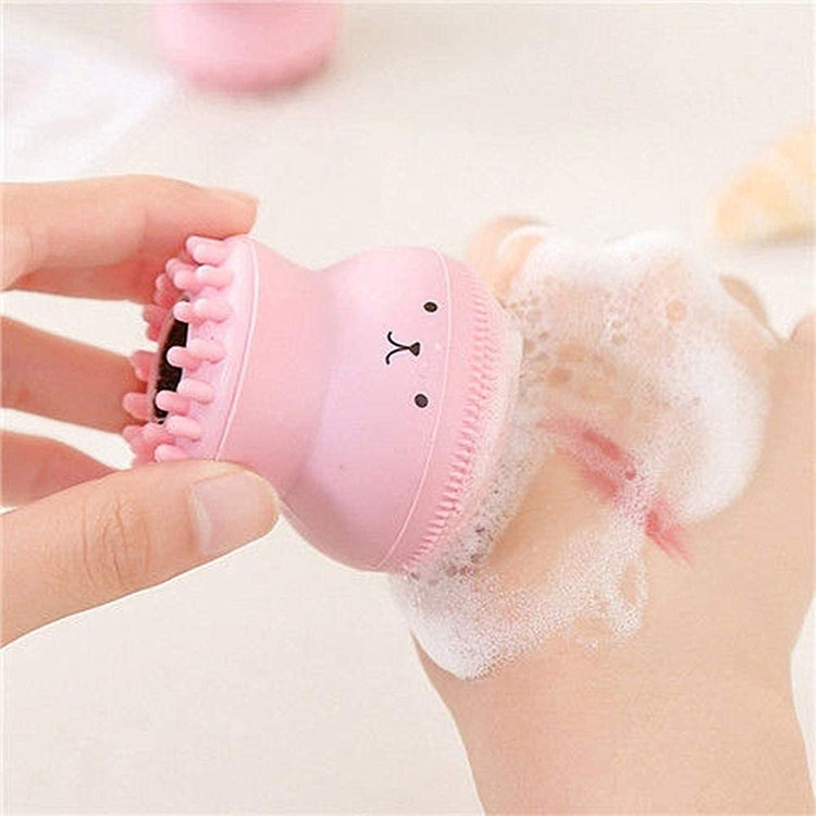 Portable Octopus Shape Face Soft Facial Brush Silicone Facial Cleansing Brush for Woman