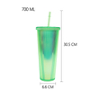 24oz Durian Glitter Glow in Dark Matte Laser Double Wall Plastic Cold Cup Tumbler
