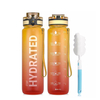 Botella Deportiva Plastico Bottle for Water New Design With Time Marker and Removable Straw Water Bottle