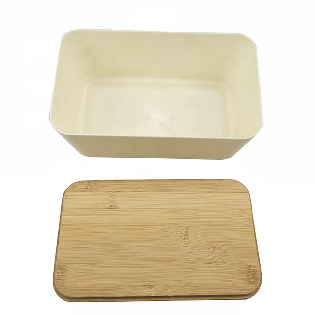 Eco Friendly 1-layer Storage Food Corn Fiber Lunch Box With Bamboo Lid