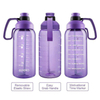 2200Ml Custom Logo Transparent Big Capacity Motivational Plastic Water Bottle With Straw