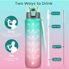 Bpa Free Hot 2025 Gradient Time Marker Sports 32 OZ Water Bottle with Straw Lid