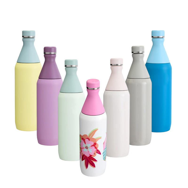 Cola Shape Leak Proof 20oz 34oz Double Wall Insulated Vacuum Flask Portable 304 Stainless Steel Slim Thermos Flask