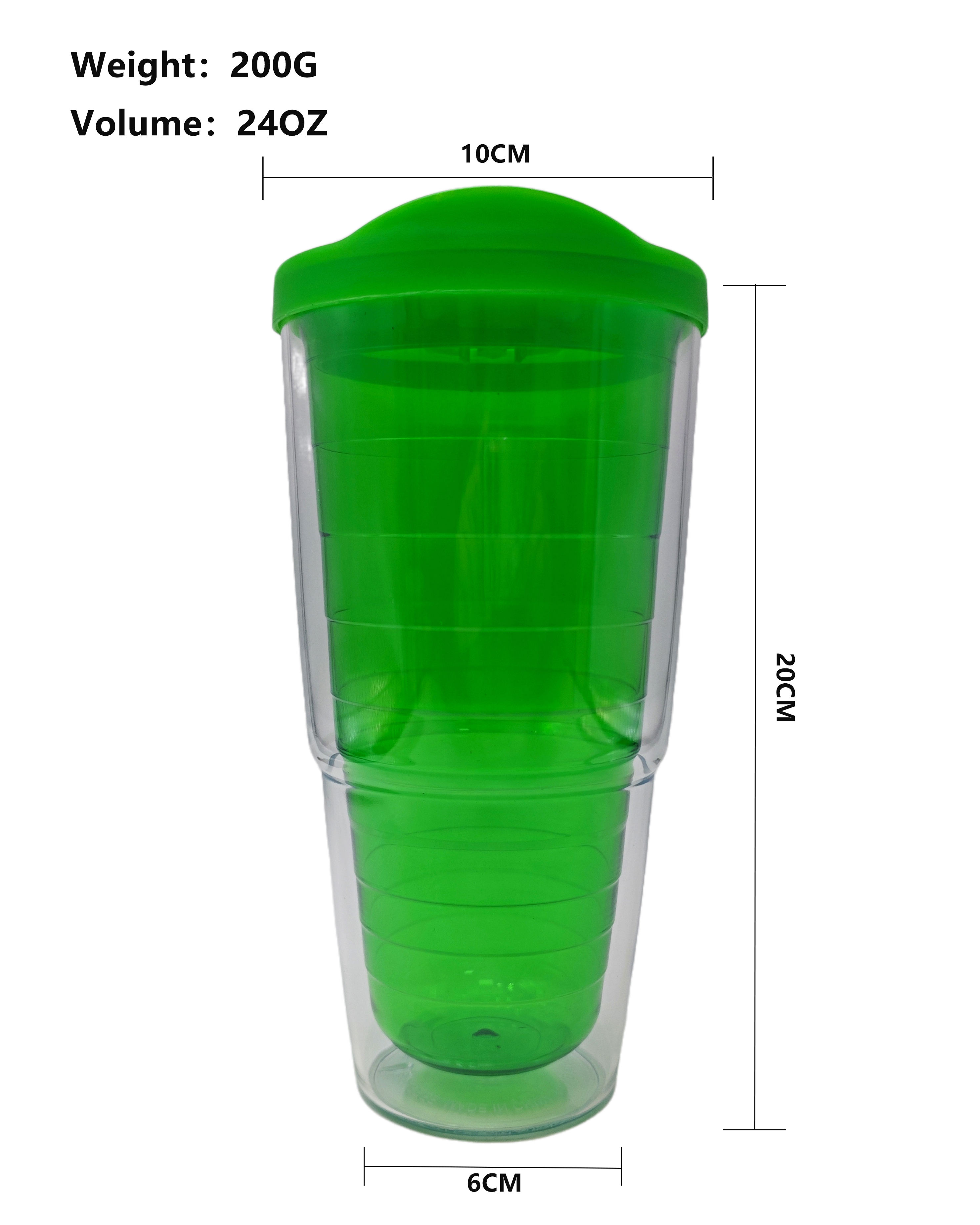 Wholesale Custom Acrylic Tumbler 24oz Double Wall Acrylic Clear Skinny Tumbler Bottle With Straw Clear Plastic Drinking Cup