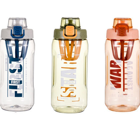 1400ml 1 Gallon PC Plastic Water Cup Large Capacity Fruit Infuser With Time Marker