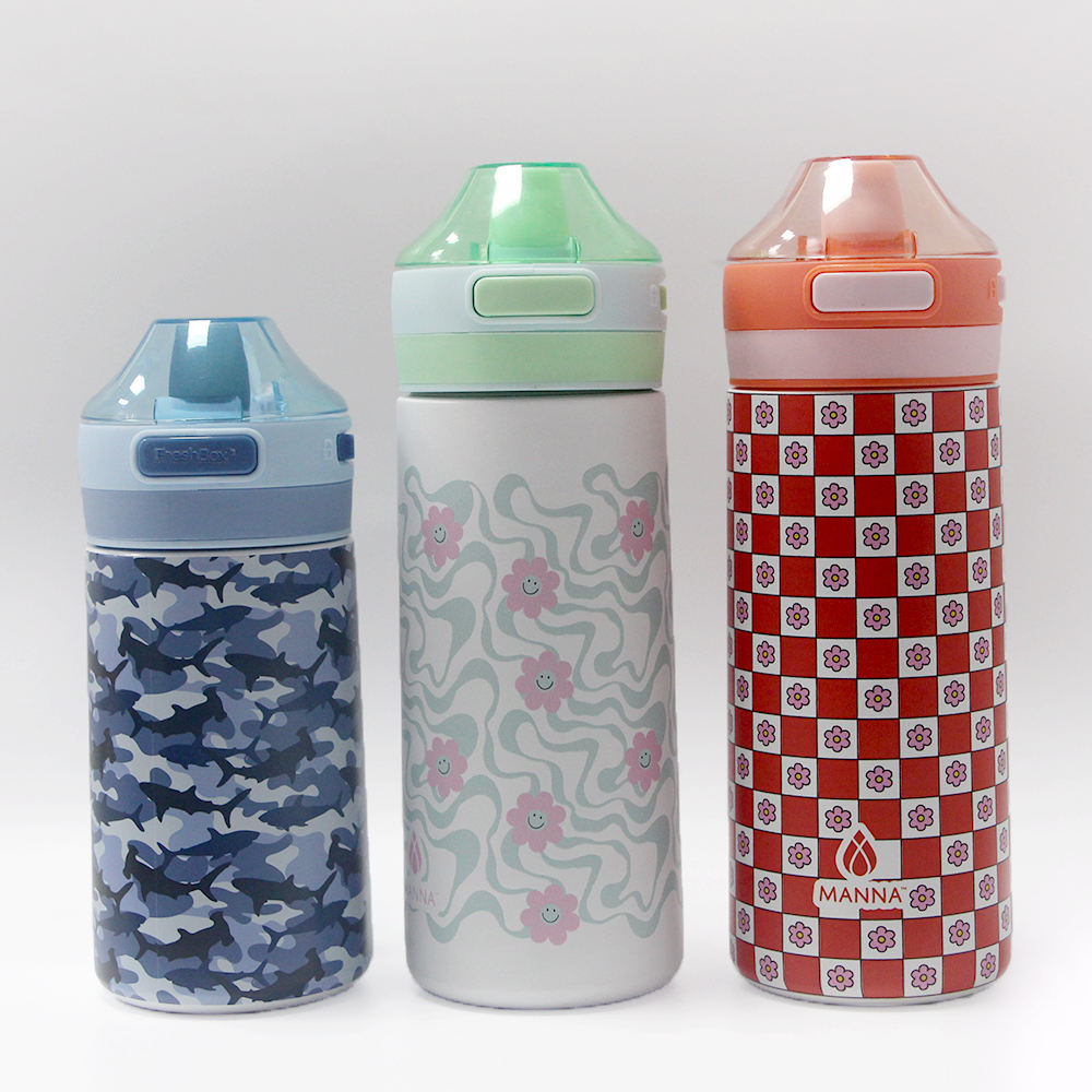 350ml Custom Logo Stainless Steel Water Cup Leakproof Insulated Kids Water Bottle With Straw Lid Food Grade Cute Cup