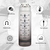 BPA Free 32 Oz Plastic Sports Bottle Leak Proof 1 Liter Motivational Water Bottle with Time Marker