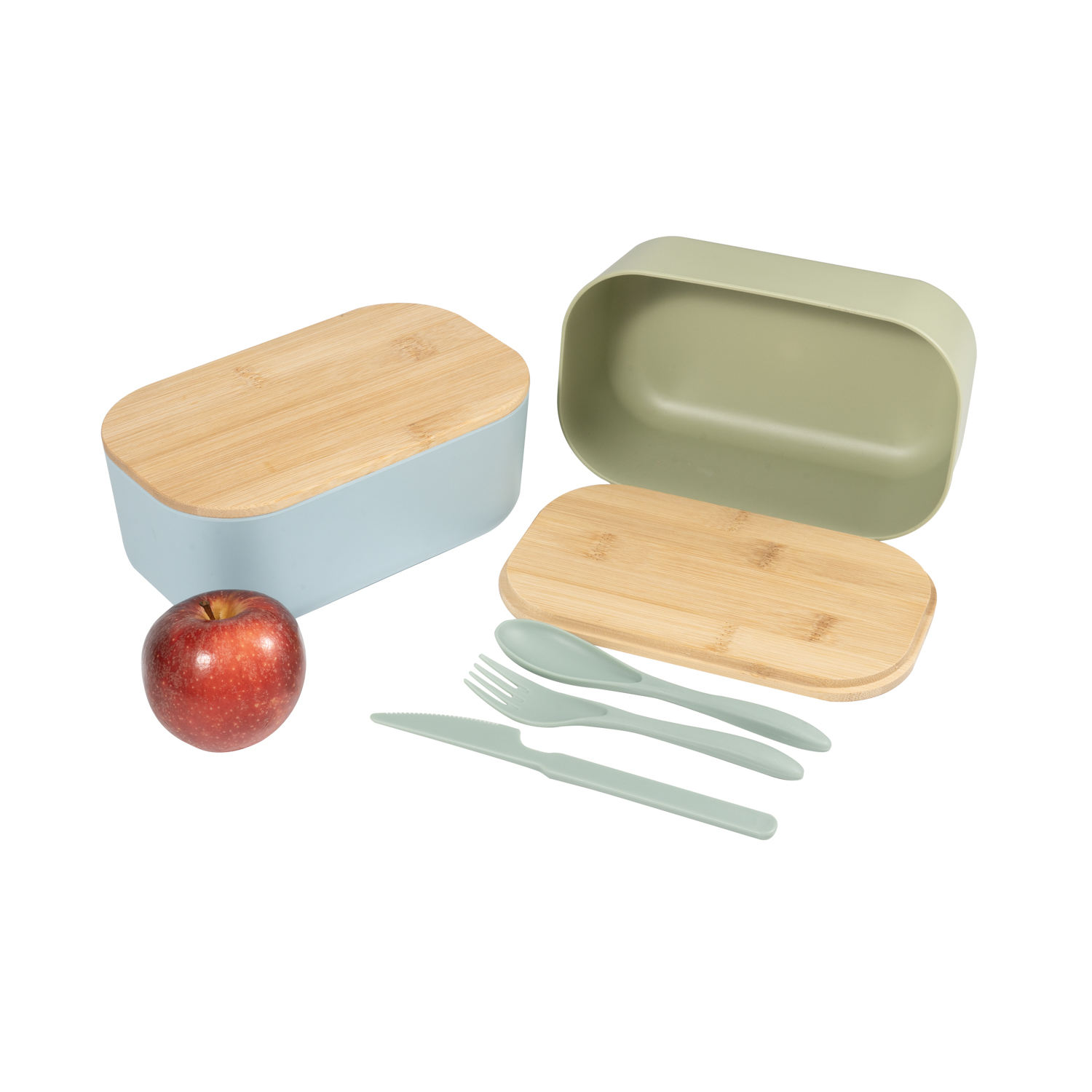 1.2L Eco Friendly Leakproof Bamboo lid RPET Material Kids School Bento Lunch Box Food Container