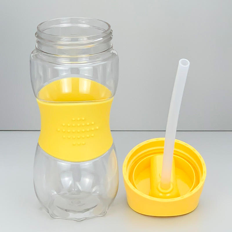 400ml High Appearance Level Candy Color Non-slip High Temperature Resistant Plastic Straw Cup With Handle