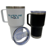 Custom Logo 16 oz Tumbler With Straw Handle Double Walled Stainless Steel Tumbler Insulated Vacuum Travel Mug