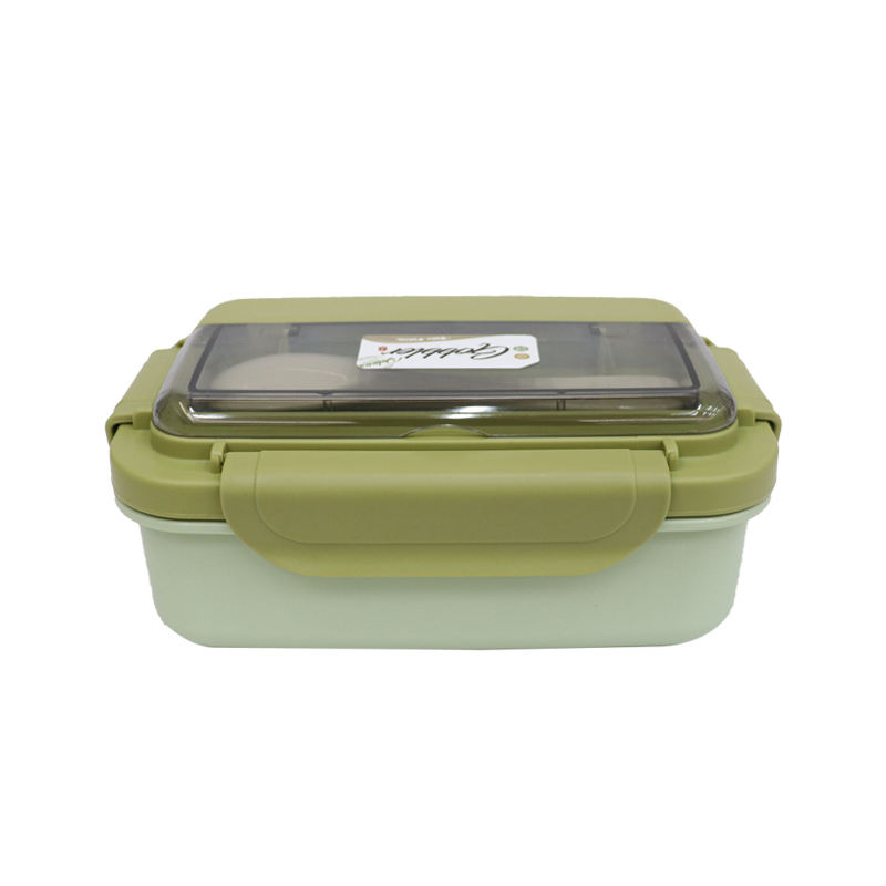 1100ml Large Capacity Food Grade Plastic Lunch Box for Children and Adults Equipped with a Dining Spoon