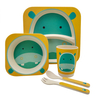RPET Divided Kids Plate Set Include Spoon Fork and Cup Custom Dessert Plates BPA FREE PLASTIC Plates