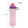 650ml Sports Water Cup Made of Tritan Material with a Handle Transparent and Colored Leak Proof Portable Plastic Water Bottle