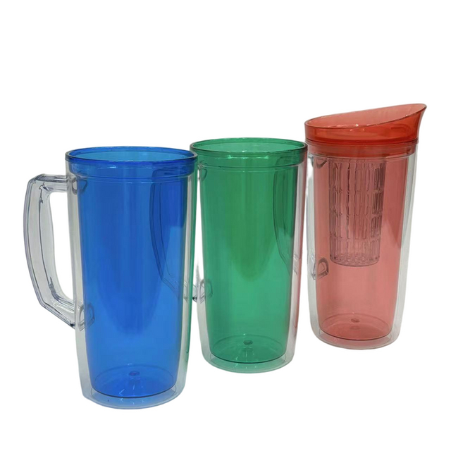 1000ml BPA Free Party AS Cup with Handle and Fruit Infuser Reusable Brew Coffee Tea Large Capacity Drinking Bottle