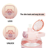 32oz 1L Plastic Water Bottle in the Shape of a Cylinder with Soft Straw Lid BPA Free Safe
