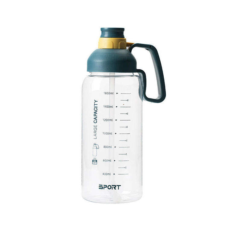 60oz Large Capacity Plastic Water Bottle with Straw and Handle Suitable for Gym Supports Custom logo