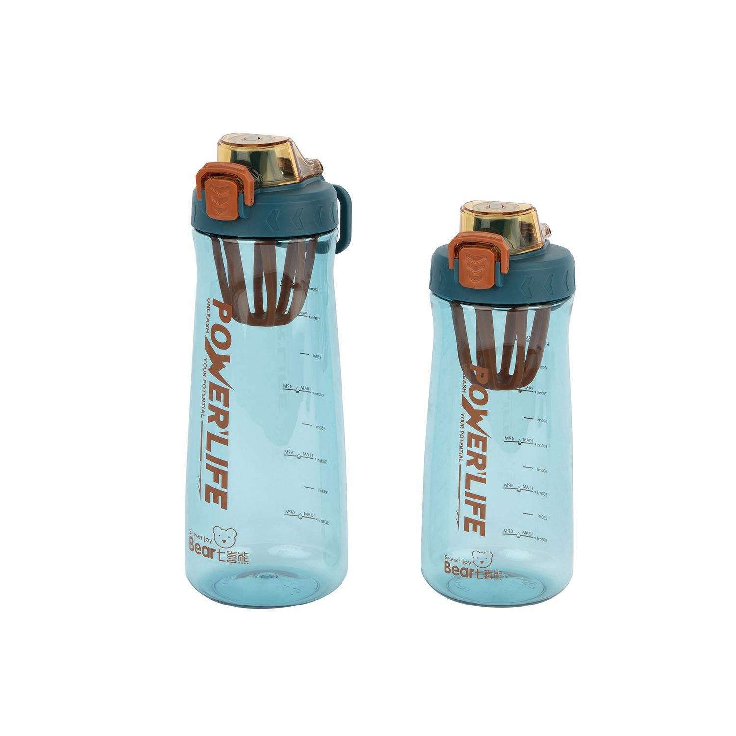 1000ml Plastic Water Bottle with a Fruit Strainer and a Leak-proof Button Switch Suitable for Sports and Gym Water Cup