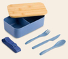 Eco- Friendly Lunch Box Made of RPET Material Suitable for Everyone Comes with Bamboo Lid As Well As a Knife a Fork and a Spoon