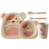 Food Grade Bamboo Fiber Dinnerware Reusable Lovely Animal Kids Tableware Set