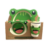 Food Grade Bamboo Fiber Dinnerware Reusable Lovely Animal Kids Tableware Set