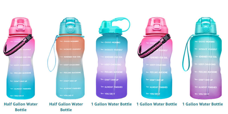 32oz Motivational Fitness Sports Tritan Water Bottle with Time Marker & Flip Top