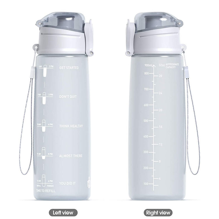32oz Plastic Water Bottle Moticational Water Bottle with Time Marker Reusable Water Bottle Perfect for the Gym and Office Worker