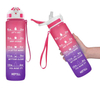 Tritan Eco Friendly Motivational Water Bottle with Time Marker Jug Bpa Free Cute Plastic 2 Liter Large Half Gallon 32 oz