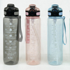 Reusable & BPA Free Tritan 32 oz Motivational Water Bottle with Time Marker Cleaning Brush