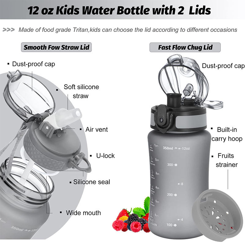 Cartoon Cute Kids and Children Plastic Water Bottles for Drinkking