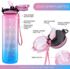 Custom Logo Plastic Portable BPA Free Reminder Tracker 32 oz 32oz Drinking Sport Motivational Water Bottle With Time Marker