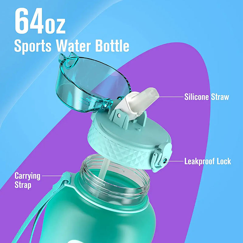Hot Sellers Gradient Color Large Capacity 2L Plastic Water Bottle