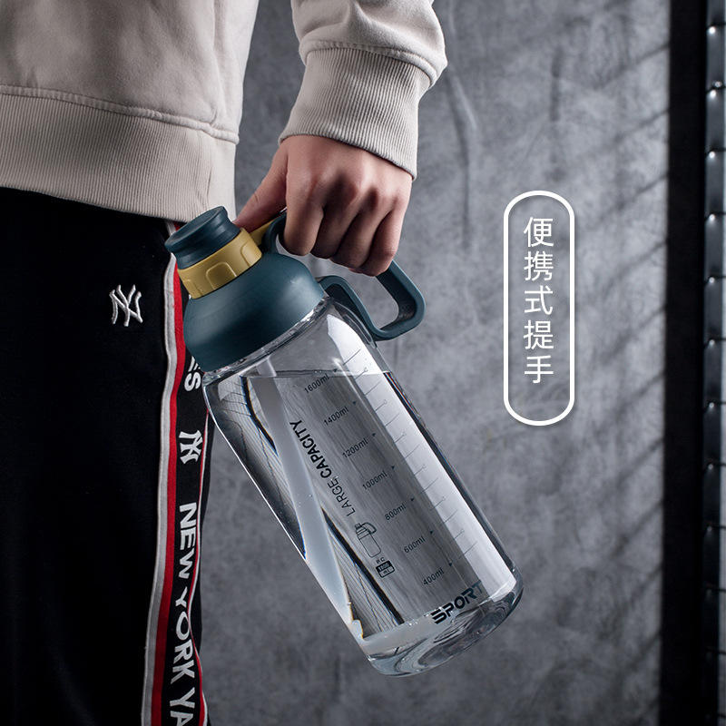 1.8L Wholesale Custom logo Bpa Free Plastic Gym Sport Plastic Water Bottles with Motivational Time Marker