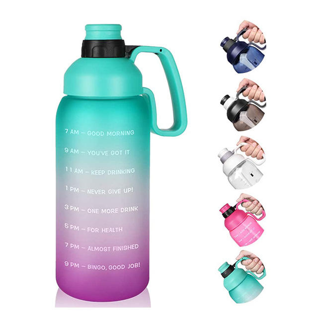 2023 New Large Capacity Bottle Motivational Transparent 1.8L Gym Sport Jug Portable Bpa Free Plastic Water Bottle