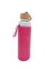 550ml Custom Log Bamboo Lid Fabric Sleeve Glass Water Bottle with Tea Infuser