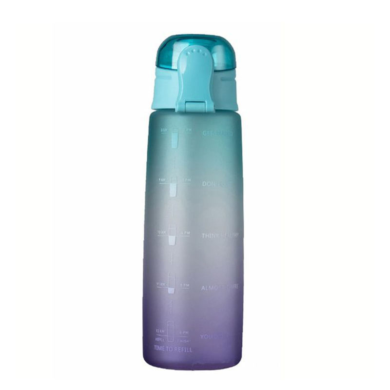 Wholesale Eco Friendly Tritan Plastic Sport Water Bottle With Time Marker Custom Straw Lid Drink Motivational Water Bottle
