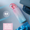 2 Litre Water Bottle with Time Markings to Drink Half Gallon Motivational Water Bottle with Straw