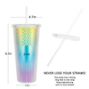 Leakproof Iridescent Iced Coffee Funny Tumbler With Straw Double-Wall-Tumbler