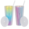 Leakproof Iridescent Iced Coffee Funny Tumbler With Straw Double-Wall-Tumbler