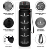 High Quality 32Oz Leak Proof Wide Mouth Motivational Plastic Water Bottle With Time Marker Filter Strap
