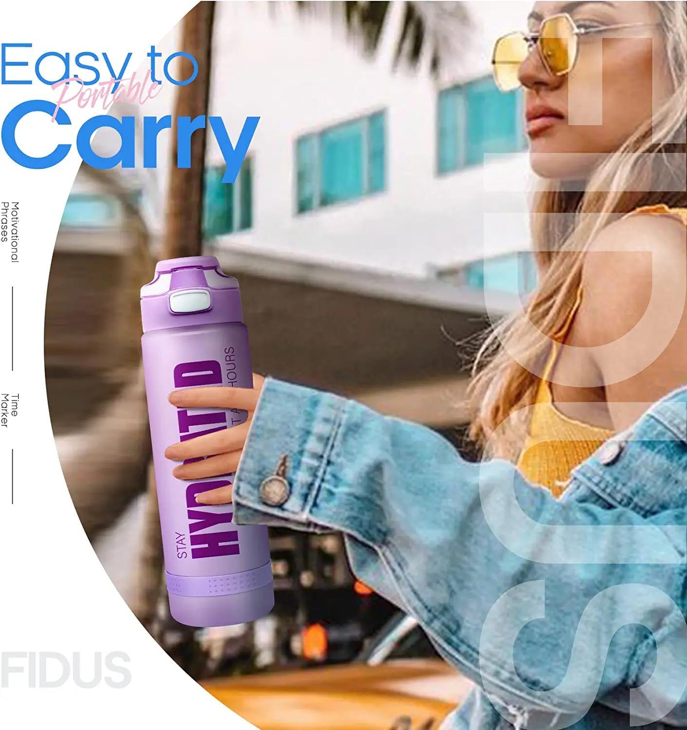 32oz Custom logo BPA Free Tritan Wide Mouth Water Bottle Sports Bottle with Handle