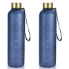 Custom Logo 1L Plastic Tritan Frosted Motivational Water Bottle With Time Marker