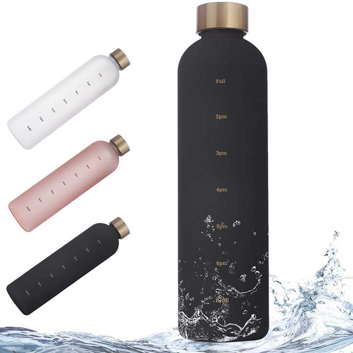 Bouteille D Eau En Plastique Garrafa Plastico Agua 2023 Trending Black Drink 32Oz Water Bottle With Straw