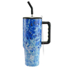 40 oz Custom Logo Vacuum Insulated Stainless Steel Coffee Mug Tumbler With Handle and Straw