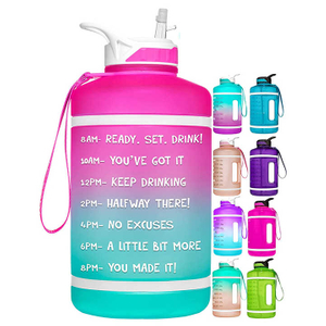 128 Oz Botellas Deportivas De Plastico Workout Sport Plastic Motivational Water Bottle With Time Marker