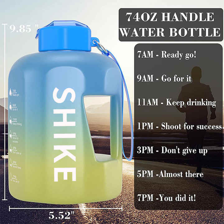 Garrafa De Agua Colorida Botellas De Agua Plastico Plastic Drink Bottle With Logo Half Gallon Motivational Gym Water Bottle