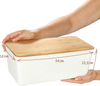 Rpet Recycle Plastic Bread Bin With Bamboo Lid and Bamboo Lid Can Be Used As a Chopping Board,Easy Care Storage Box for Food