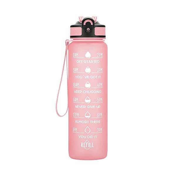 32 oz Motivational Water Bottle Sports Water Bottle with 1000ml Straw Plastic Water Bottle Bpa Free